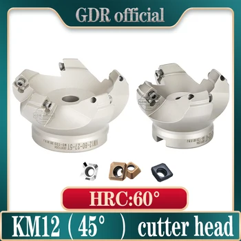 KM12 45 graders Milling Cutter Kutte hodet Adapter 50 63 80 Carbide Sett SEKT1204 CNC Dreiebenk Machine Ansikt Milling Cutter hodet