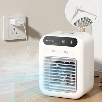 Portable Air Conditioner Mini Spray Kjøle Vifte Elektrisk Air Cooler Bad 2-speed Air Cooling Fan Hjem Luftfukter Vifte