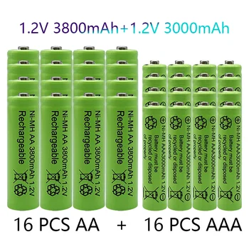 1,2 V AA 3800mAh NI-MH Oppladbare Batterier+AAA-batteri 3000 mAh Rechageable batteri NI-MH 1,2 V AAA-batteri