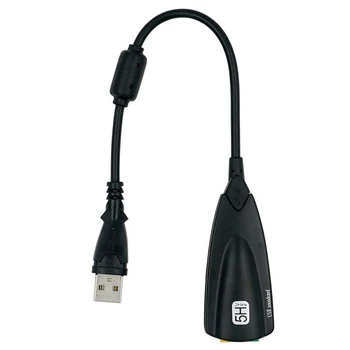 3D-Hodetelefoner Mikrofon, 3,5 mm Ekstern USB-lydkort 7.1-Adapter Til Bærbare PC-Lydkort