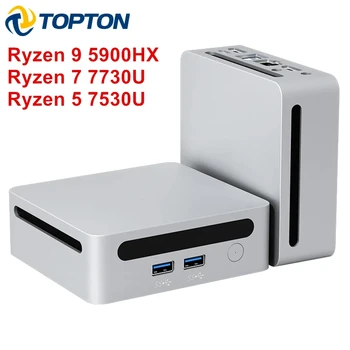2023 Topton Ny Gamer Mini PC AMD Ryzen 9 5900H 5800U Windows 11 2xDDR4 2xNVMe Gaming Mini-Datamaskin Barebone 8K HTPC WiFi6 BT5.2