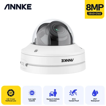 Annke 8MP 4K IP-Kamera Poe Zoom Video-Overvåking Utendørs AI Menneskelige Sporing Farge Night Vision CCTV Sikkerhet Kamera 4X Zoom