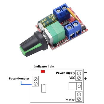 Mini DC-Motor PWM-Speed Controller Modul 3V 6V / 12V 24V 35VDC 90W 5A DC-Motor Hastighet Regulator Kontroll Slå LED-Dimmer