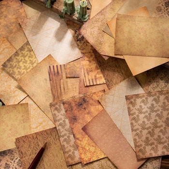 60 Pc-er Gamle Spor Av Retro Tekstur Materiale Papir Søppel Planner Journal Scrapbooking Vintage Collage Dekorative DIY Craft Papir
