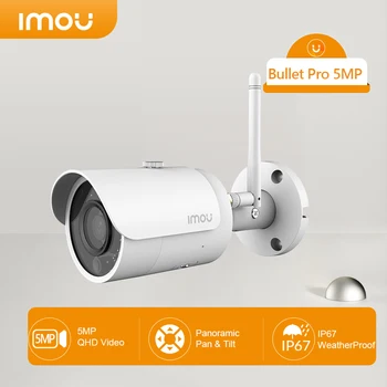 IMOU Bulle Pro 5MP IP-Wifi Sikkerhet Utendørs Street Kameraet Full-metall Tilfelle IP67 værbestandig 30m IR Avstand Multi Lagring