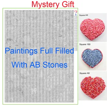 Mystery AB Bore Full Square 5D Diamond Maleri Cross Stitch Mysterium Tilfeldig Sende Overraskelse Diamond Broderi Mosaikk Barn Gave