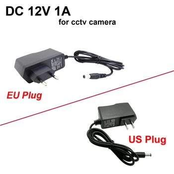 DC 12V 1A EU/ OSS Plug Power adapter lader Strøm Adapter for CCTV Kamera AC 100-240V (2,1 mm * 5,5 mm)