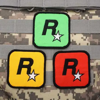 Spillet Grand Theft Auto R-stjerners Militær Taktisk Brodert Flekker Skrive ut Merket med Krok Støtte for Klær