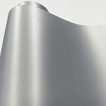 50cm*200/300cm Aluminium Sølv Børstet Vinyl Film Bil Pakk Folien Med Luft Slipper DIY Styling Børstet Bil Sticker Decal Innpakning