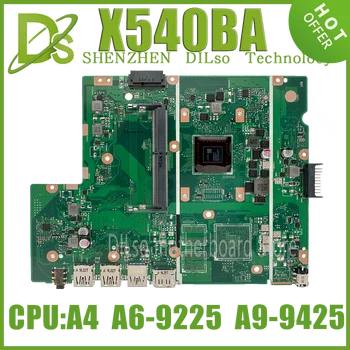 KEFU X540BP Bærbar pc Hovedkort For ASUS X540B A540 X540BA Bærbare pc-Hovedkort Med AMD A6-9225 A9-9425 CPU 100% test OK
