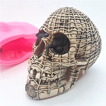 3D silikon mold spider skull harpiks gips stearinlys betong crystal dråpe lim mugg DIY håndlaget kunsthåndverk