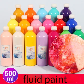 500ml/flaske Flytende Maling Maling Barn DIY Håndlaget Kunst Dekorasjon Akryl Væske Pigment