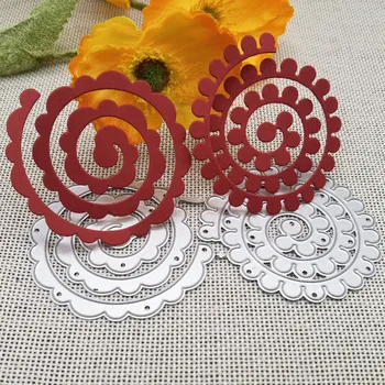 2 stk 3D Garland Spiral Blomst Kutte Dør Sjablonger For DIY Scrapbooking Dekorative Preging Håndverk Dø Kutte Mal