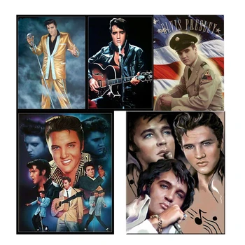 Cross Stitch Kit Elvis Presley full Diamond Maleri Kjente Rock Sangeren Mosaikk Bilde Av Rhinestone Broderi veggdekorasjon