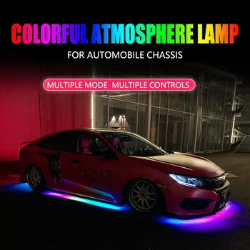 Niscarada RGB-Flerfarget Fleksibel Flyter Bil LED Lys Underglow Understell Vanntett Bil Chassi Neon Lys Atmosfære