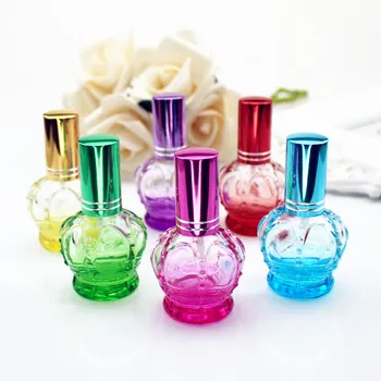 1 STK 12 ml Fargerike Krone Tomme Glass Parfyme Flaske Lite Utvalg Bærbare Parfume Gjenfyllbar Duft Sprøyter Flaske