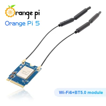 Oransje Pi WiFi6+BT5.0 Modul 2.4 GHz Og 5 ghz frekvensbånd Wi-Fi BT5.0 Med ABELL Støtter PCIe-Grensesnitt For OPI-5