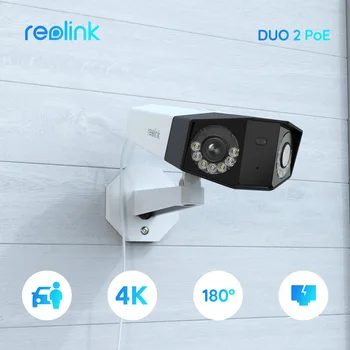Reolink Duo 2-Serien med to linser, 4K PoE Sikkerhet Kamera 6MP Wi-fi Utendørs IP Cam 2K+ 4G LTE-Batteri Home Video overvåkingskameraer