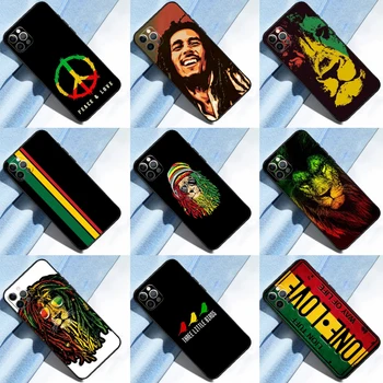 Bob Marley Rasta Lion Case For iPhone 14 15 12 11 13 Pro Max XS X XR 8 7 Pluss SE 2020 13 12 Mini Bakdekselet Shell