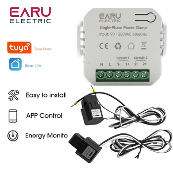 Tuya App Smart toveis Bilaterale Wi-Energien Meter 80-300A AC110V 220V med Klemme CT KWh Strøm Strømforbruk Skjerm