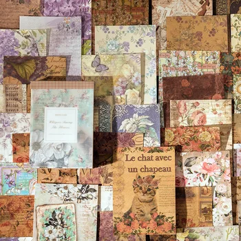 100pcs Vintage Private Collection-Serien Materiale Papir Retro Collage Håndbok Bakgrunn Papir Dekorative Useriøs Journal Planner