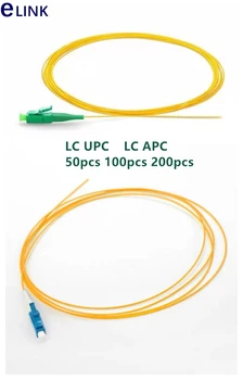 50pcs100pcs200pcs LC fiber musefletter 0,9 mm SM-LC/UPC-LC/APC 1,5 m optisk fiber pigtail gul kabel-9/125um OS1 OS2 gratis Frakt