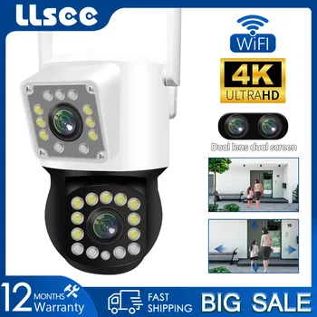 LLSEE, 4K, 8MP, CCTV WI-fi kamera, sikkerhet IP-kamera, PTZ utendørs overvåking kamera, toveis tale -, farge night vision,