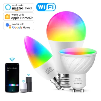 Tuya Smart Liv/Apple Homekit Smart LED Pære GU10-sokkel E14 E27 RGBW WiFi LED Lampe Smart Home Arbeid Med Siri Alexa Googles hjemmeside