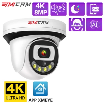 SIMICAM 4K IP POE/12V Kamera Overvåking 8MP/5MP/4MP Witch To-Veis Lyd Farge Night Vision Security Onvif AI Smart Alarm Xmeye