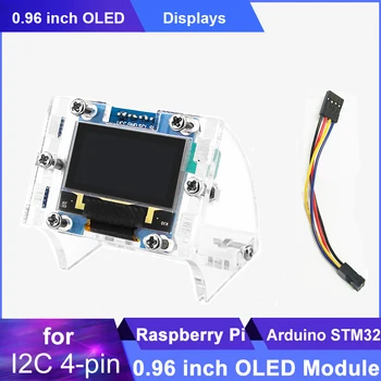 Raspberry Pi 4 0.96 tommers OLED-I2C 4-pin-LCD-Skjerm-Modulen Viser CPU-Temperatur IP-Harddisk Informasjon for Arduino STM32