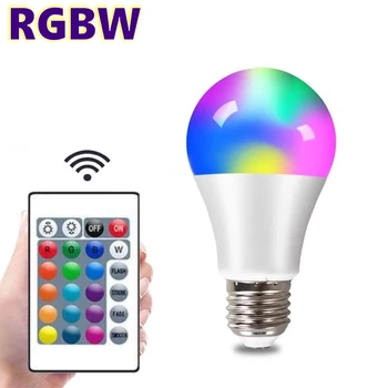 LED RGB-Lampe Søkelyset Pærer E27 10 WATT 15 WATT 20 W AC 220 V-240 V Bombillas IR-Fjernkontroll Led Pære Smart RGBW Led-Lampe Hjem Innredning