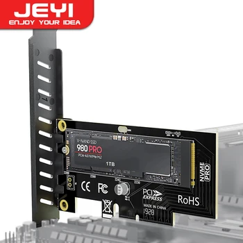 JEYI M. 2 NVME SSD til PCIe-4.0-Adapter, 64Gbps SSD PCIe 4.0 X4 utvidelseskort for Stasjonære PC-er , PCI-E GEN4 Full Fart SK4