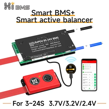 HIBMS Smart bms Aktivt Balanserer APP Styret Bluetooth Batteri Equalizer BMS Beskyttelse 3S 4S 7S 8S 10S 12S 13S 15S 16S 17 FLYENE 20-ÅRENE 24S