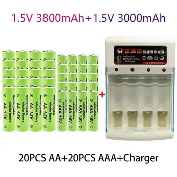 100% Opprinnelige 1,5 V AA3.8Ah+AAA3.0Ah Oppladbart batteri NI-MH 1,5 V batteri for Klokker mus datamaskiner leker så på+gratis frakt
